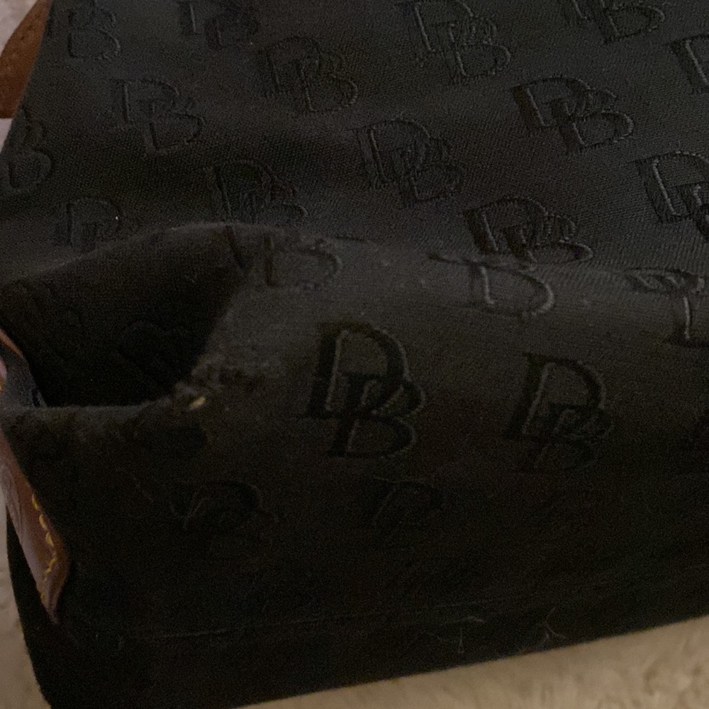 Vintage authentic Dooney and Bourke black canvas and leather drawstring … - Picture 7 of 11